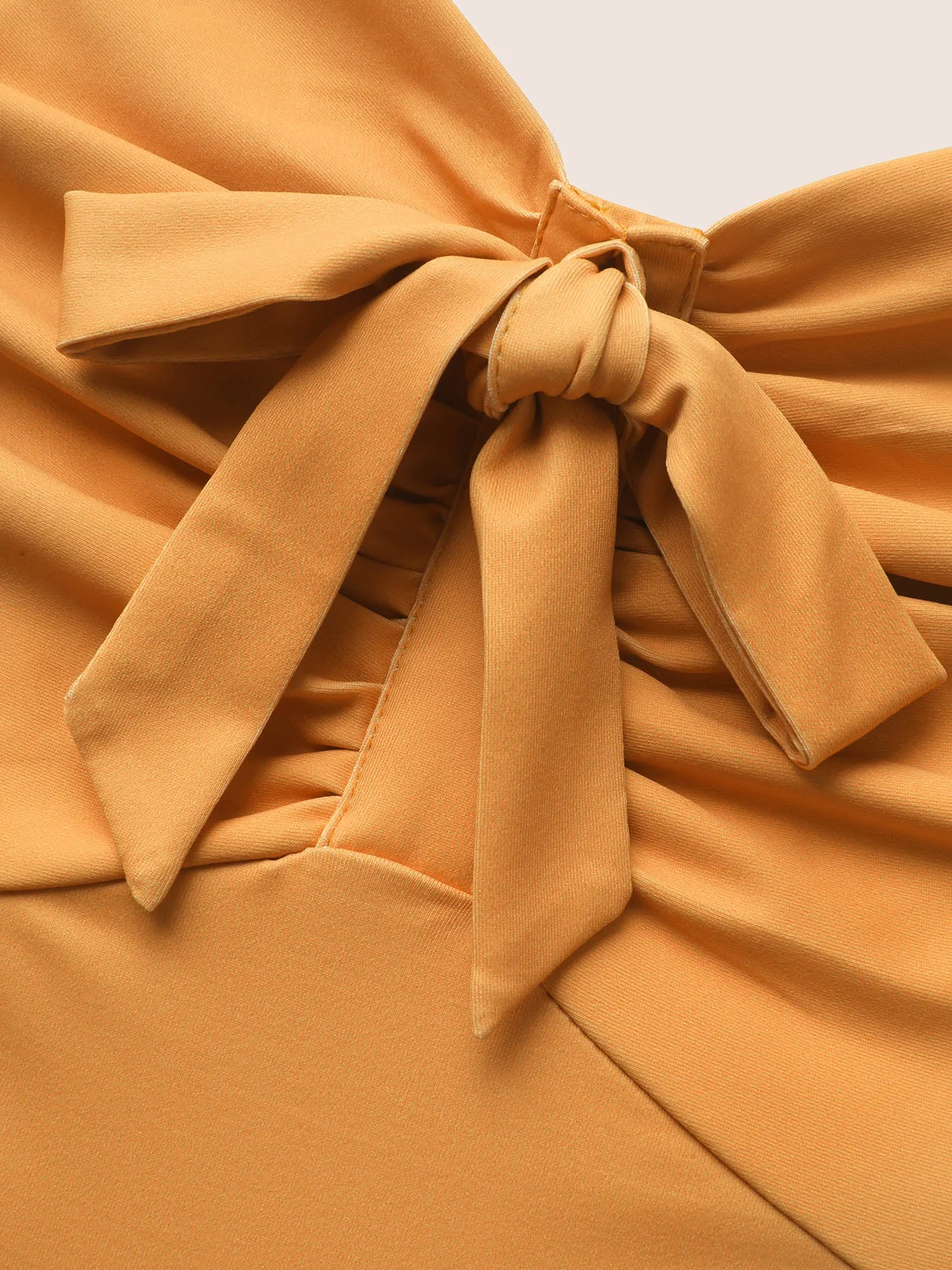 Heart Neckline Tropical Print Tie Knot Midi Dress sold by Bloomchic product image thumbnail 5