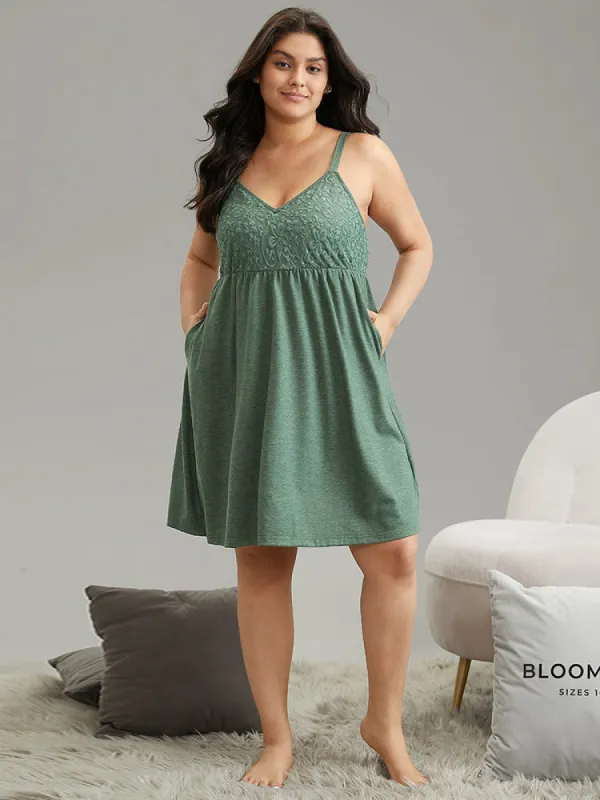 Floral Embroidered Adjustable Straps Sleep Dress sold by Bloomchic