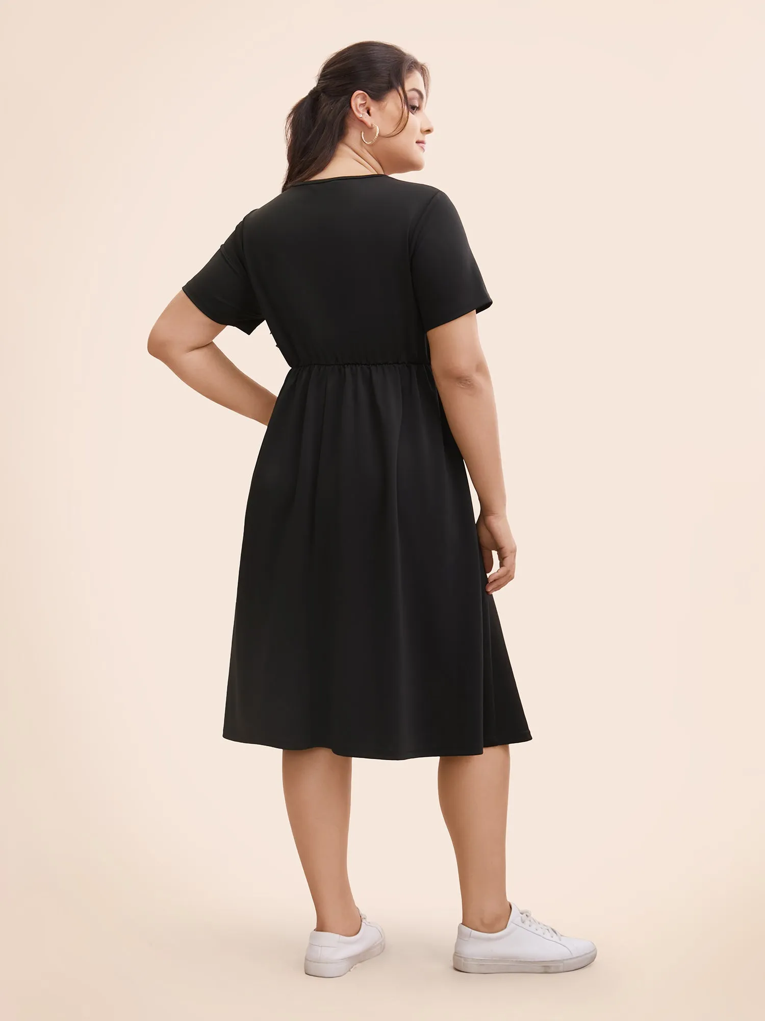 Plain Cut Out Tie Knot Dress sold by Bloomchic product image thumbnail 3