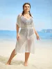 Shell Cut Out Tassel Trim Swim Cover Up sold by Bloomchic