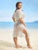 Shell Cut Out Tassel Trim Swim Cover Up sold by Bloomchic