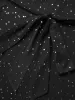Sequin Mesh Adjustable Straps Belted Maxi Dress sold by Bloomchic