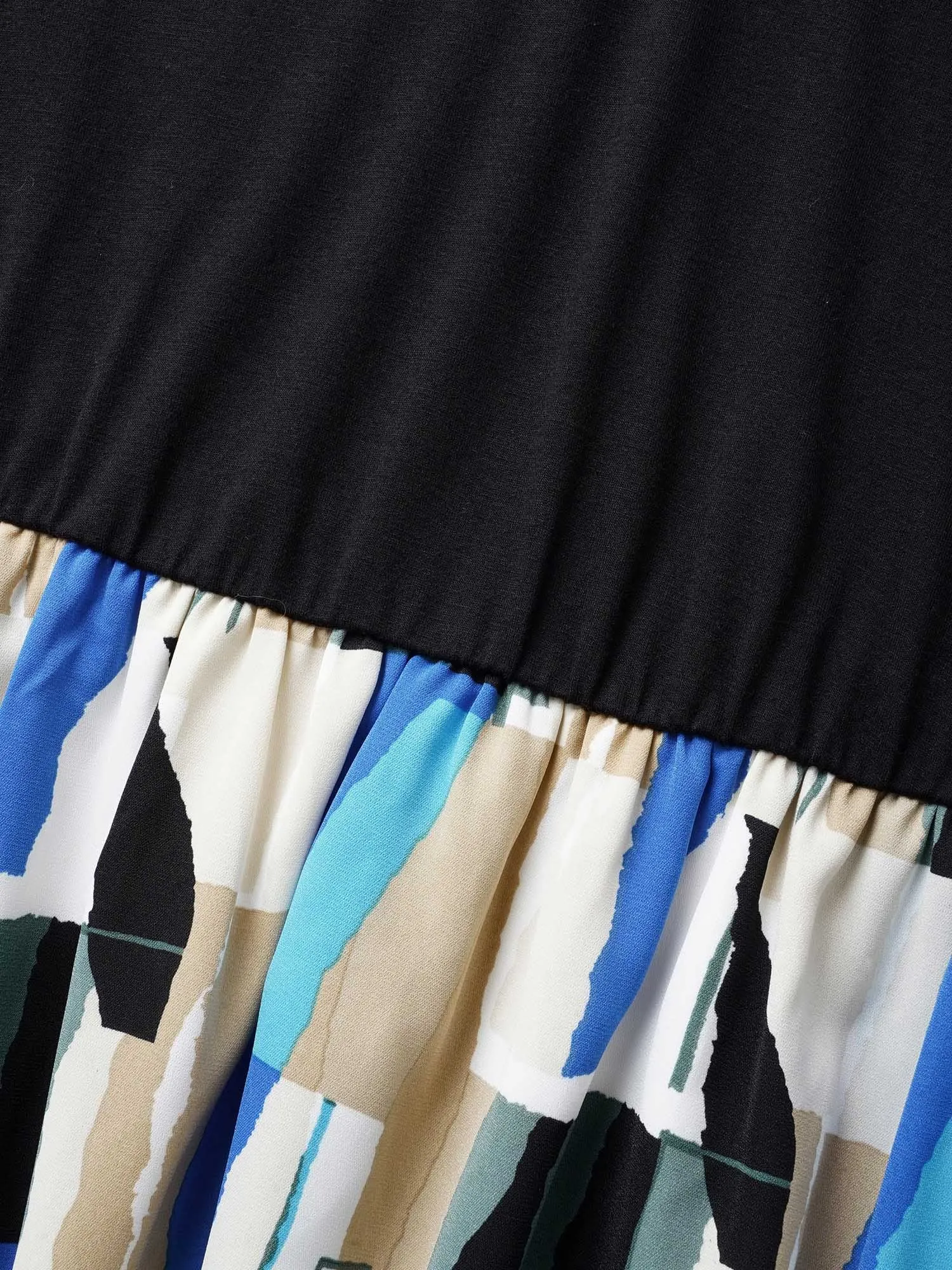 Heart Neckline Colorblock Contrast Patchwork Dress sold by Bloomchic product image thumbnail 5