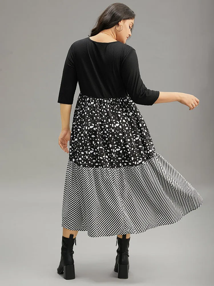 Colorblock Contrast Striped Layered Hem Dress sold by Bloomchic product image thumbnail 3