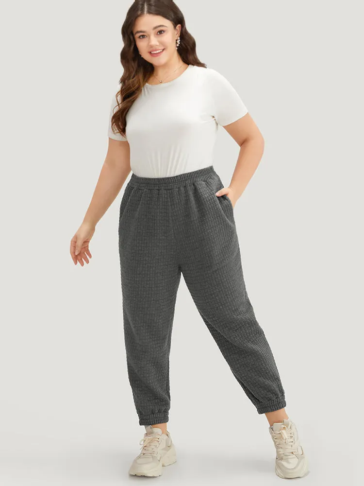 Plain Texture High Rise Sweatpant sold by Bloomchic product image thumbnail 3