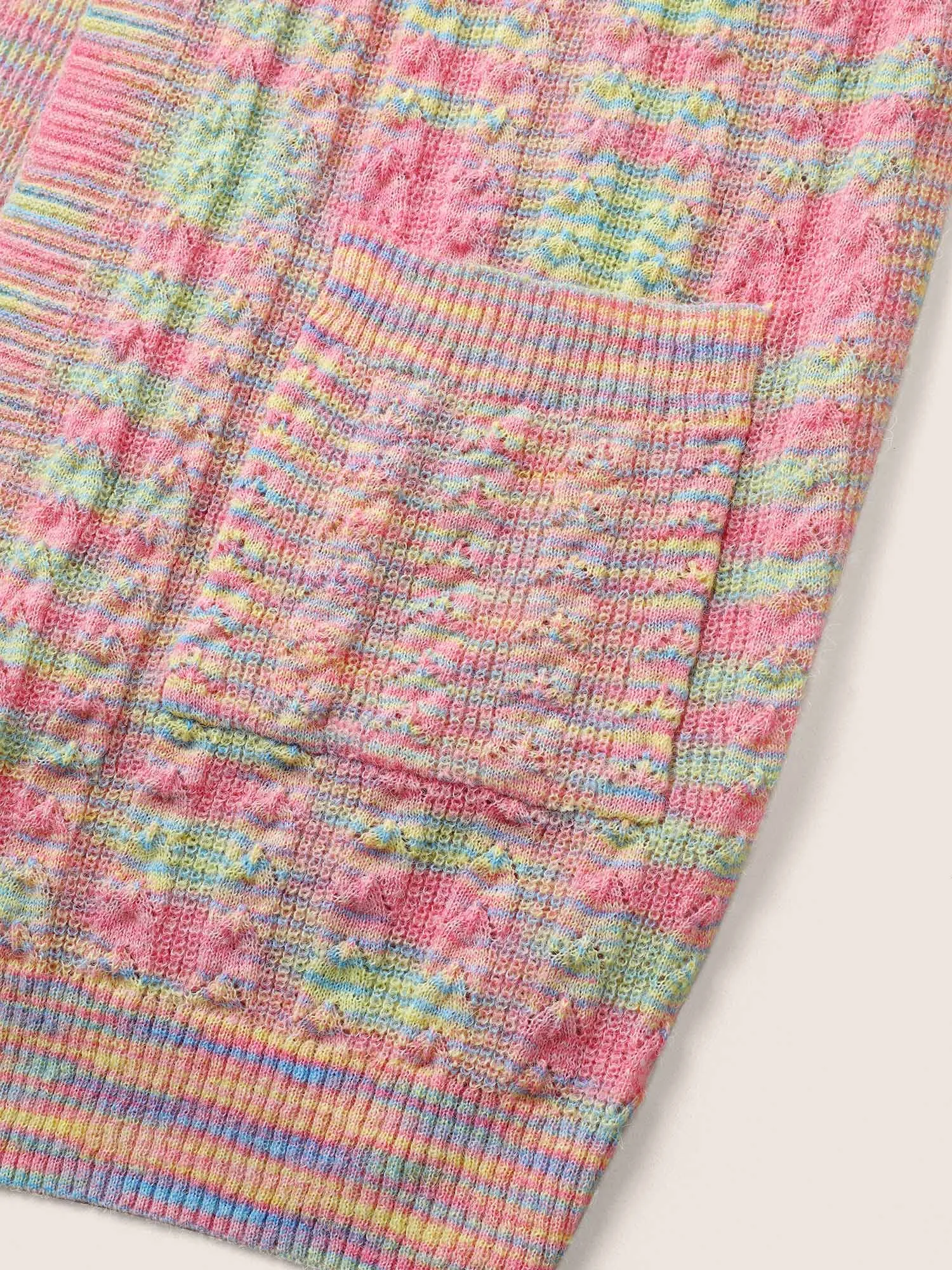 Ombre Heather Texture Cable Knit Pocket Cardigan sold by Bloomchic product image thumbnail 5