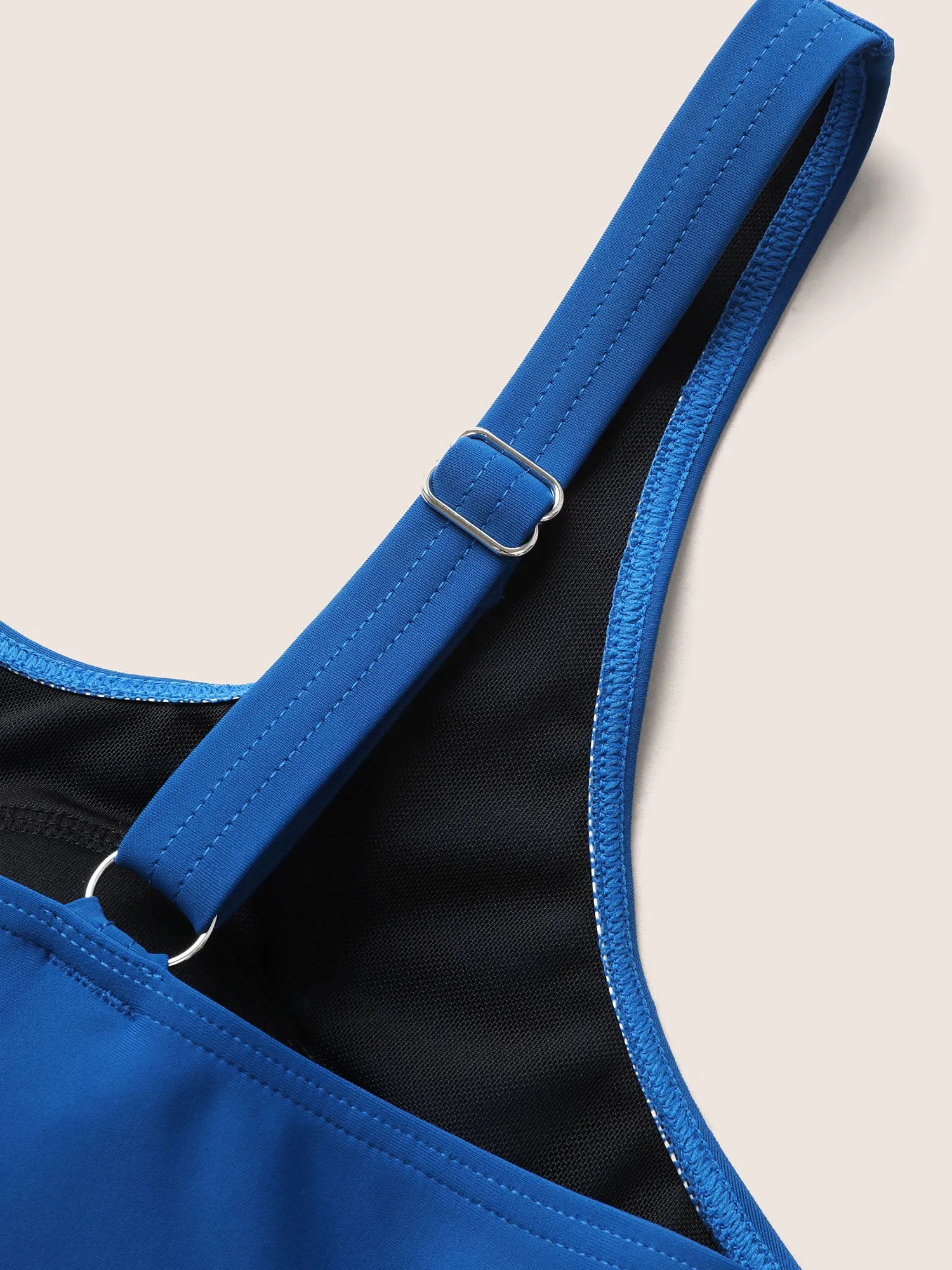 U Neck Solid Tiered Slit Hem Swim Dress sold by Bloomchic product image thumbnail 5