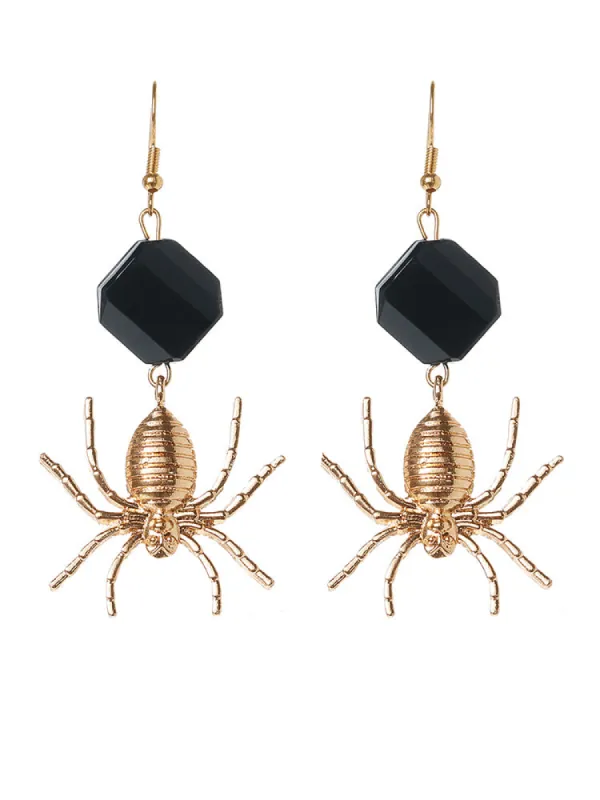 Halloween Spider Colorblock Drop Earrings sold by Bloomchic