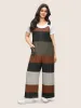 Colorblock Patchwork Patched Pocket Overall Jumpsuit sold by Bloomchic