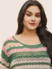 Contrast Striped Cut Out Bell Sleeve Pullover sold by Bloomchic