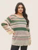 Contrast Striped Cut Out Bell Sleeve Pullover sold by Bloomchic