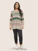 Contrast Striped Cut Out Bell Sleeve Pullover sold by Bloomchic