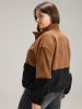 Two Tone Zipper Pocket Button Up Jacket sold by Bloomchic