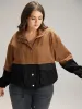 Two Tone Zipper Pocket Button Up Jacket sold by Bloomchic