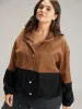 Two Tone Zipper Pocket Button Up Jacket sold by Bloomchic