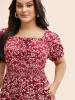 Ditsy Floral Split Hem Puff Sleeve Dress sold by Bloomchic