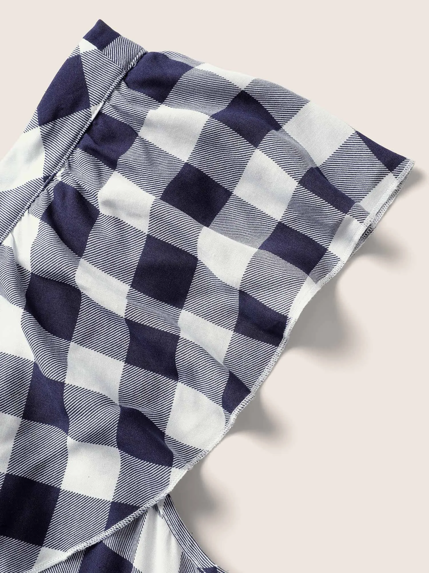 Plaid Elastic Waist Patchwork Ruffle Cap Sleeve Dress sold by Bloomchic product image thumbnail 5