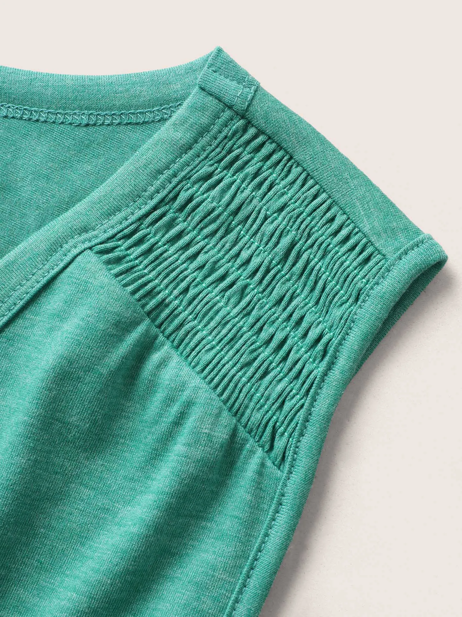 Solid V Neck Shirred Tank Top sold by Bloomchic product image thumbnail 5