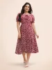 Ditsy Floral Split Hem Puff Sleeve Dress sold by Bloomchic