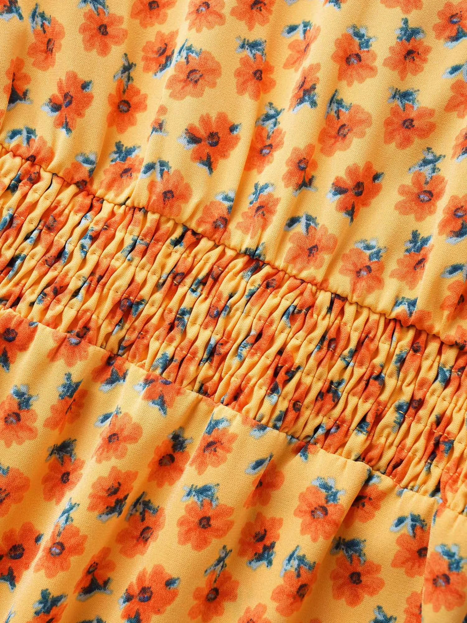 Ditsy Floral Shirred Lantern Sleeve Dress sold by Bloomchic product image thumbnail 5