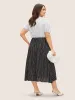 Polka Dot Contrast Lantern Sleeve Midi Dress sold by Bloomchic