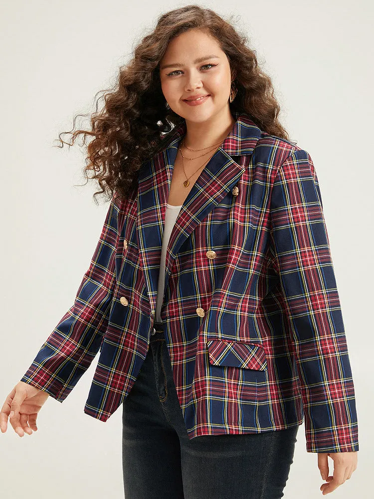 Plaid Metal Detail Pocket Blazer sold by Bloomchic product image thumbnail 4