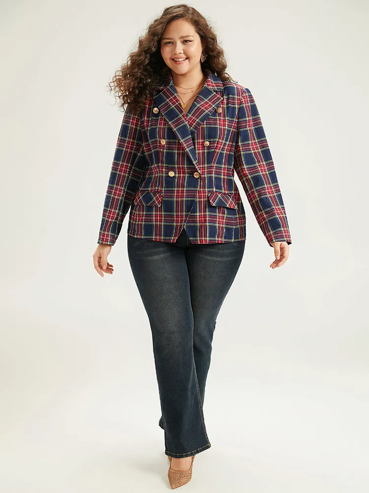 Plaid Metal Detail Pocket Blazer sold by Bloomchic product image thumbnail 5