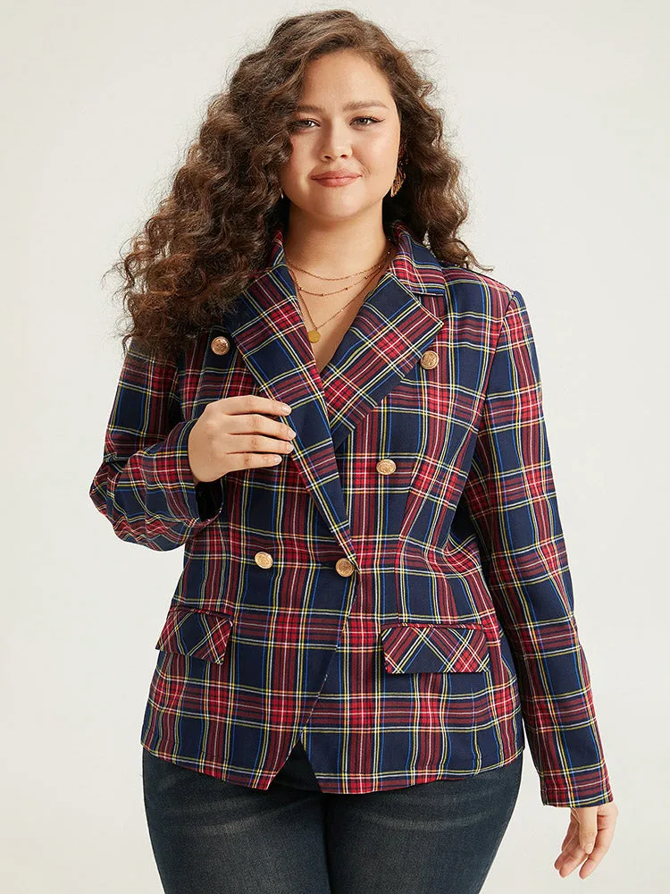 Plaid Metal Detail Pocket Blazer sold by Bloomchic product image thumbnail 2