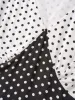Polka Dot Contrast Lantern Sleeve Midi Dress sold by Bloomchic