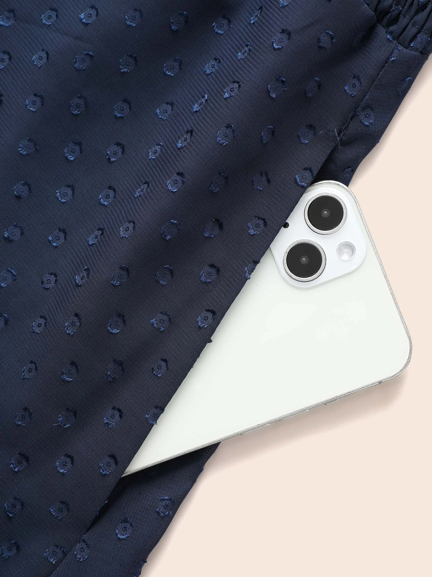 Textured Shirred Ruffle Sleeve Midi Dress sold by Bloomchic product image thumbnail 5