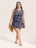 U Neck Tropical Print See Through Swim Dress sold by Bloomchic