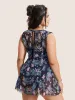 U Neck Tropical Print See Through Swim Dress sold by Bloomchic
