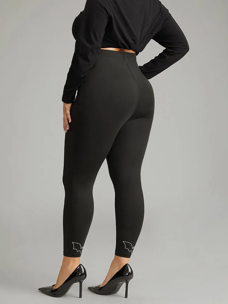 Stretchy-Fit Rhinestone Elastic Waist Leggings sold by Bloomchic product image thumbnail 2