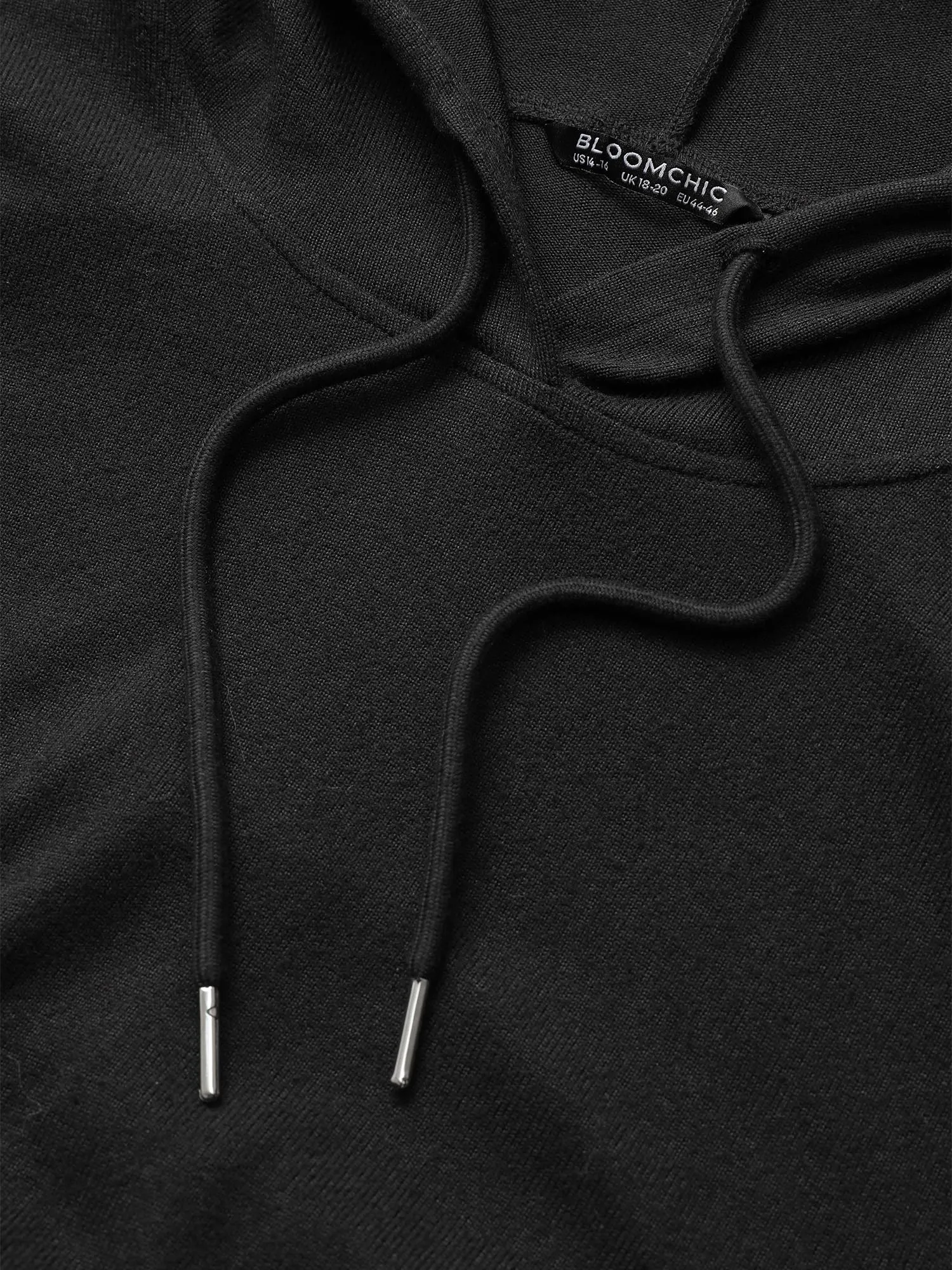 Contrast Striped Flutter Hem Hooded Drawstring Dress sold by Bloomchic product image thumbnail 5