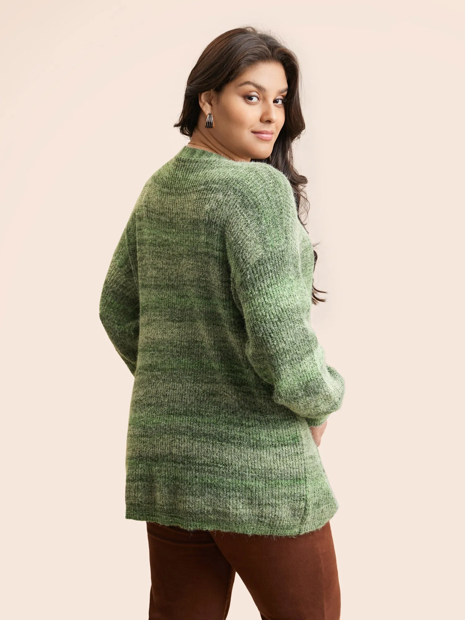 Contrast Patched Pocket Drop Shoulder Cardigan sold by Bloomchic product image thumbnail 2