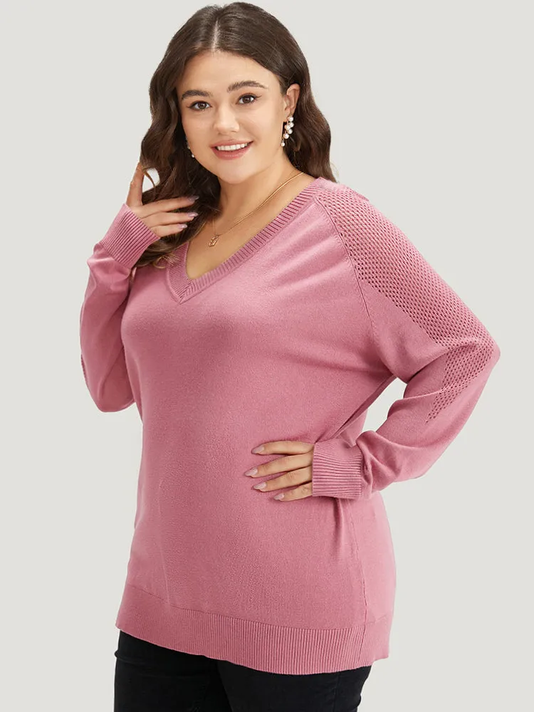 Supersoft Essentials Solid Cut Out Patchwork Pullover sold by Bloomchic product image thumbnail 5