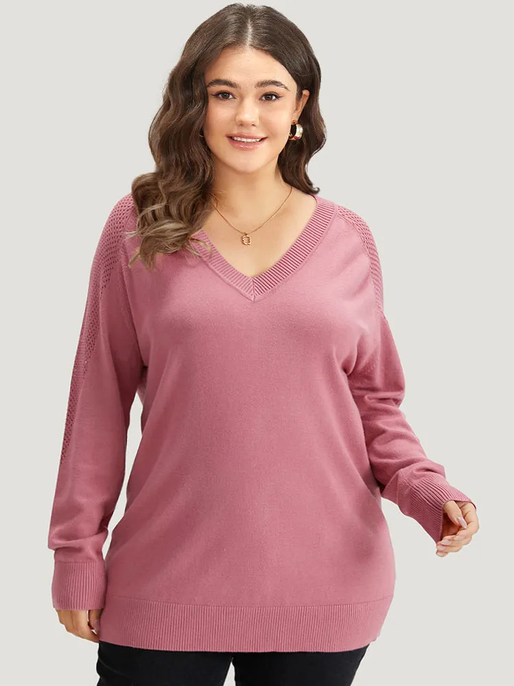 Supersoft Essentials Solid Cut Out Patchwork Pullover sold by Bloomchic