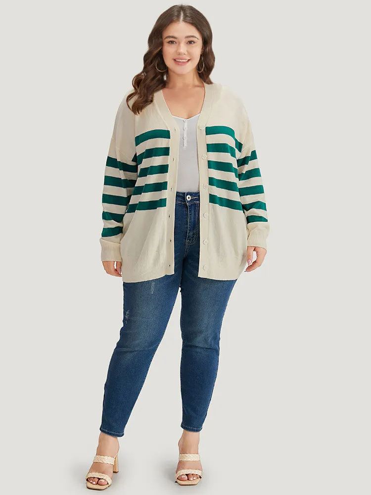Supersoft Essentials Striped Contrast Button Up Cardigan sold by Bloomchic product image thumbnail 5