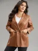 Lapel Collar Pocket Button Up Blazer sold by Bloomchic