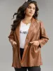 Lapel Collar Pocket Button Up Blazer sold by Bloomchic