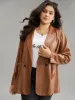 Lapel Collar Pocket Button Up Blazer sold by Bloomchic