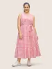 Gingham Elastic Waist Sleeveless Maxi Dress sold by Bloomchic
