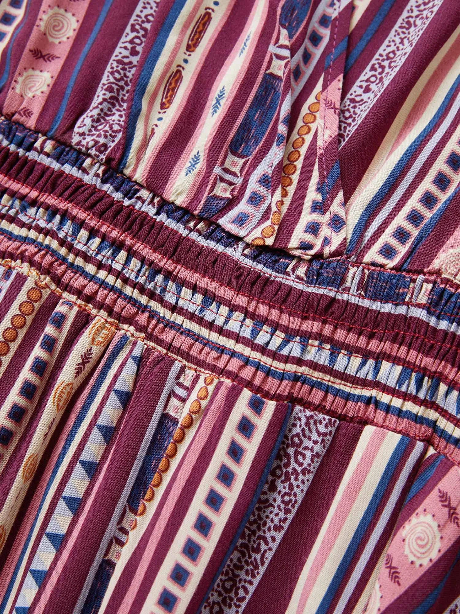 Bandana Print Wrap Ruffle Cap Sleeve Dress sold by Bloomchic product image thumbnail 5