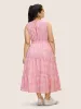 Gingham Elastic Waist Sleeveless Maxi Dress sold by Bloomchic
