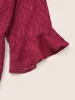 Chiffon Square Neck Lace Up Ruffles Blouse sold by Bloomchic