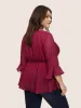 Chiffon Square Neck Lace Up Ruffles Blouse sold by Bloomchic