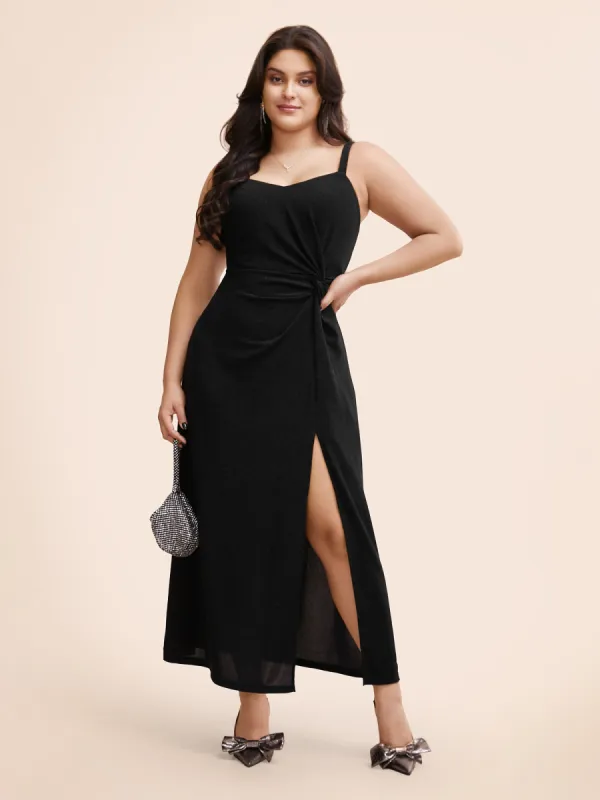 Twist Front Split Hem Cami Dress sold by Bloomchic