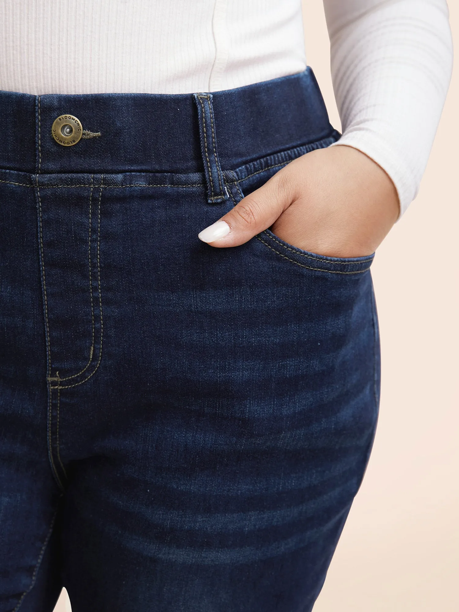 High Stretch Dark Wash Bootcut Jeans sold by Bloomchic product image thumbnail 4