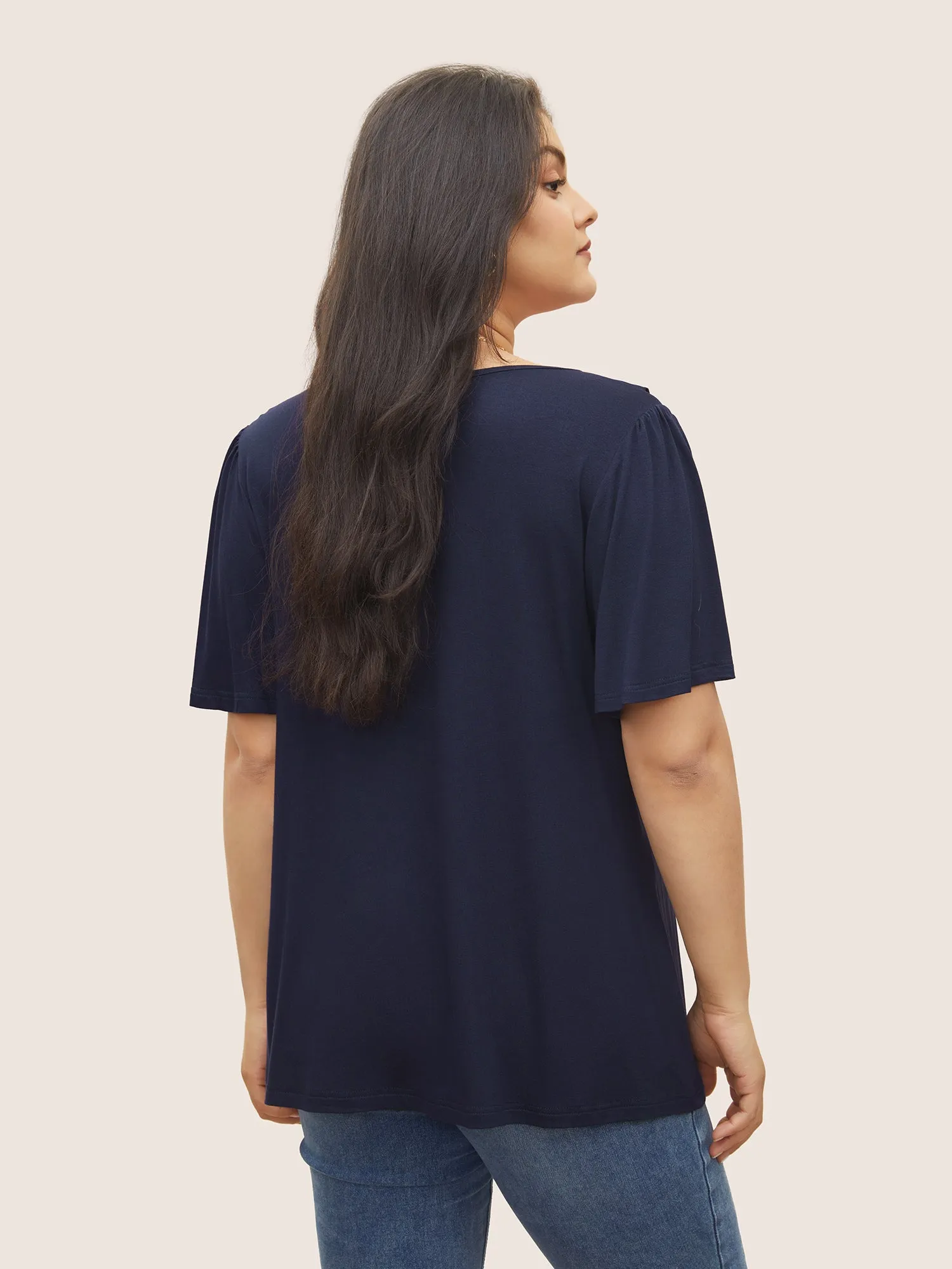 Supersoft Essentials Solid Ruffle Trim T-shirt sold by Bloomchic product image thumbnail 2