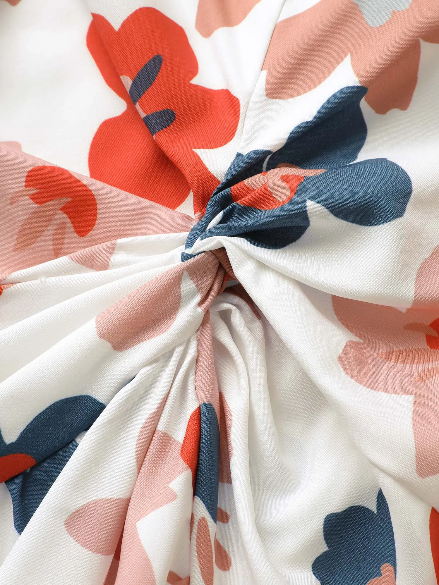 Floral Square Neck Twist Front Elastic Waist Blouse sold by Bloomchic product image thumbnail 5